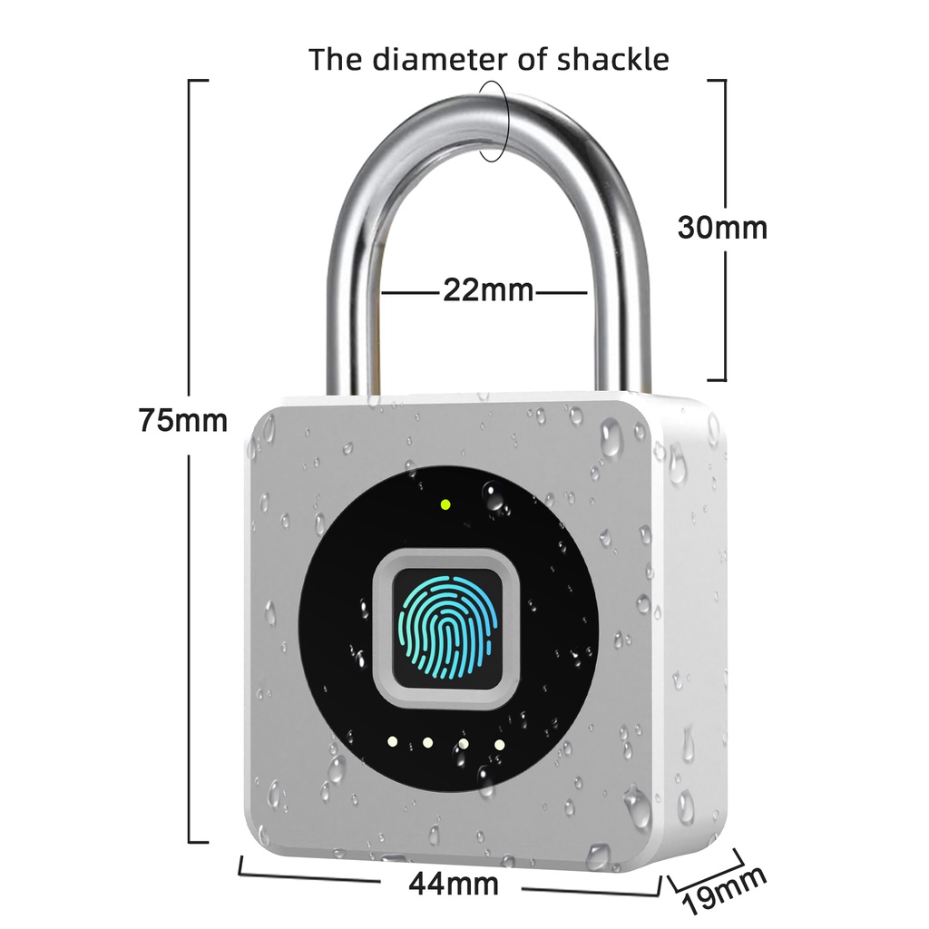 Ổ Khóa Vân Tay Thông Minh Chống Gỉ Chống Nước Kết Nối Bluetooth