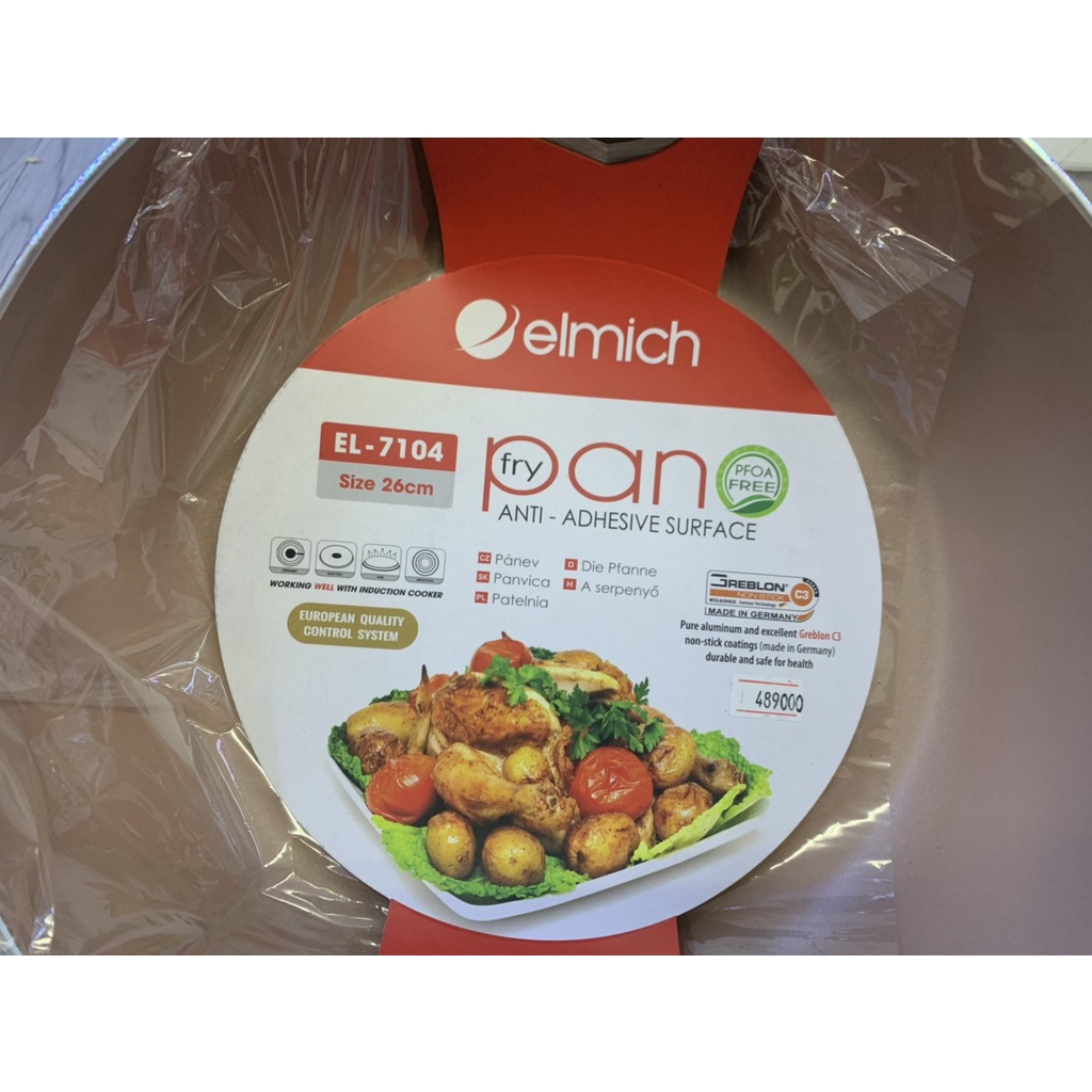 Chảo chống dính Elmich cao cấp đáy từ size 20cm, 24cm,26cm và 28cm