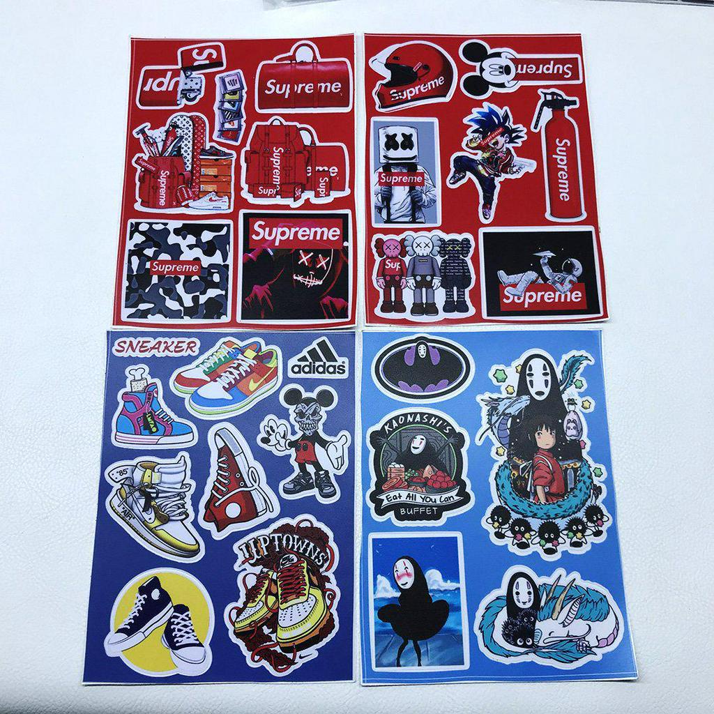 sticker in lụa sắc nét dán hoạt hình nhiều mẫu chống nước sticker dán mũ bảo hiểm vali laptop cực hot mẫu mới nhất 2021