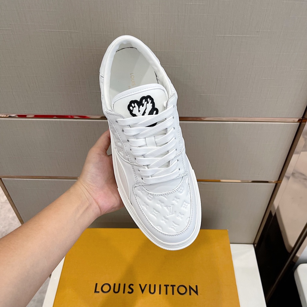 Giày thể thao nam da thật Louis Vuitton LV hoạ tiết thương hiệu dập nổi thời thượng