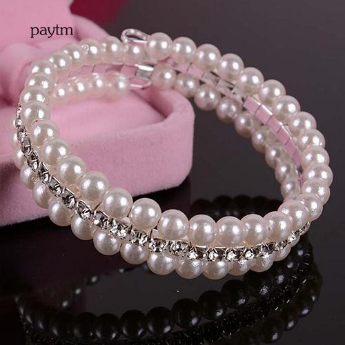 Vòng Tay Chuỗi Hạt Ngọc Trai Nhân Tạo Màu Trắng Thời Trang Dành Cho Nữ