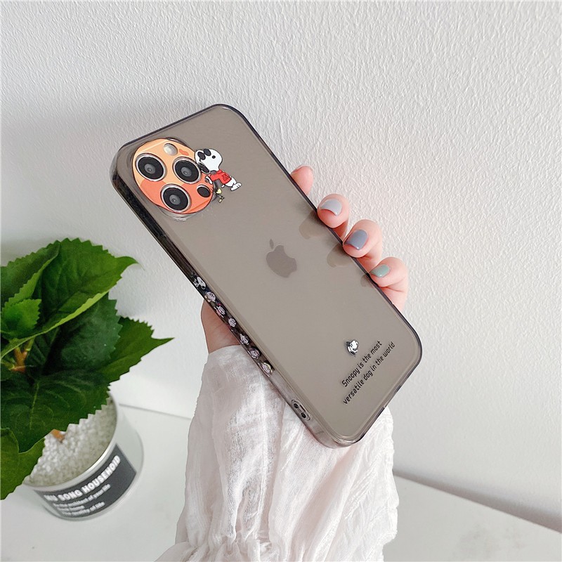 Ốp điện thoại TPU mềm chống sốc vừa vặn in họa tiết hoạt hình Snoopy cho iPhone 12 11 Pro Max X Xs Max XR 8 7