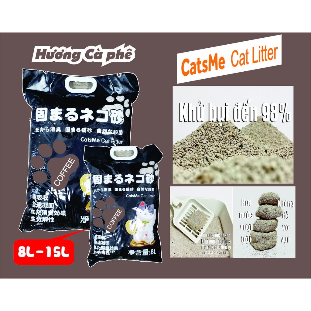 Cát Nhật Catsme Litter Cho Mèo - Cát Vệ Sinh Nhật Bản Catsme Litter 8L,15L Siêu Vón Và Khử Mùi