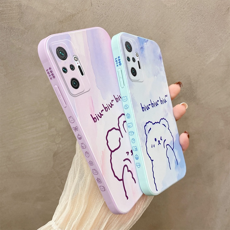 Ốp Điện Thoại Silicon Hình Vuông Họa Tiết Hoạt Hình Kiểu Hàn Quốc Cho iPhone 6 Plus 6S Plus 7 Plus 8 Plus X XS XR XS MAX SE 2020