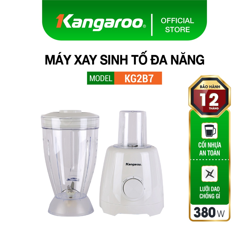 [Mã ELMALL10 giảm 10% đơn 500K] Máy xay sinh tố 2 cối đa năng Kangaroo KG2B7