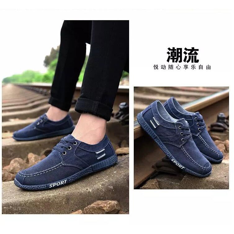 Giày lười vải Jean thời trang dành cho nam | BigBuy360 - bigbuy360.vn