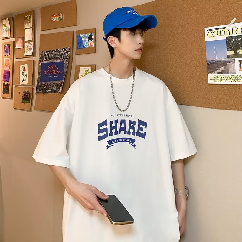 Áo Thun Tay Ngắn Dáng Rộng In Chữ Phong Cách Hip Hop Hàn Quốc Thời Trang Mùa Hè Cho Nam Và Nữ size M-8XL