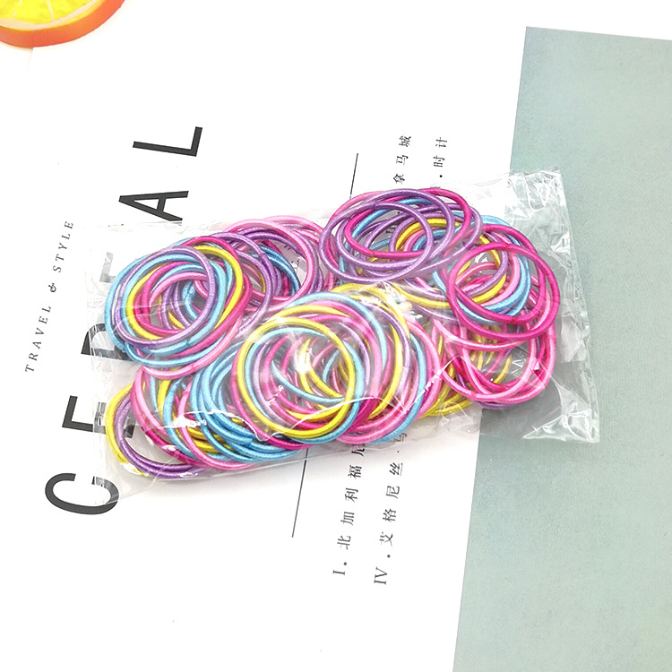 Set 50 Dây Thun Buộc Tóc Nhiều Màu Cho Bé Gái