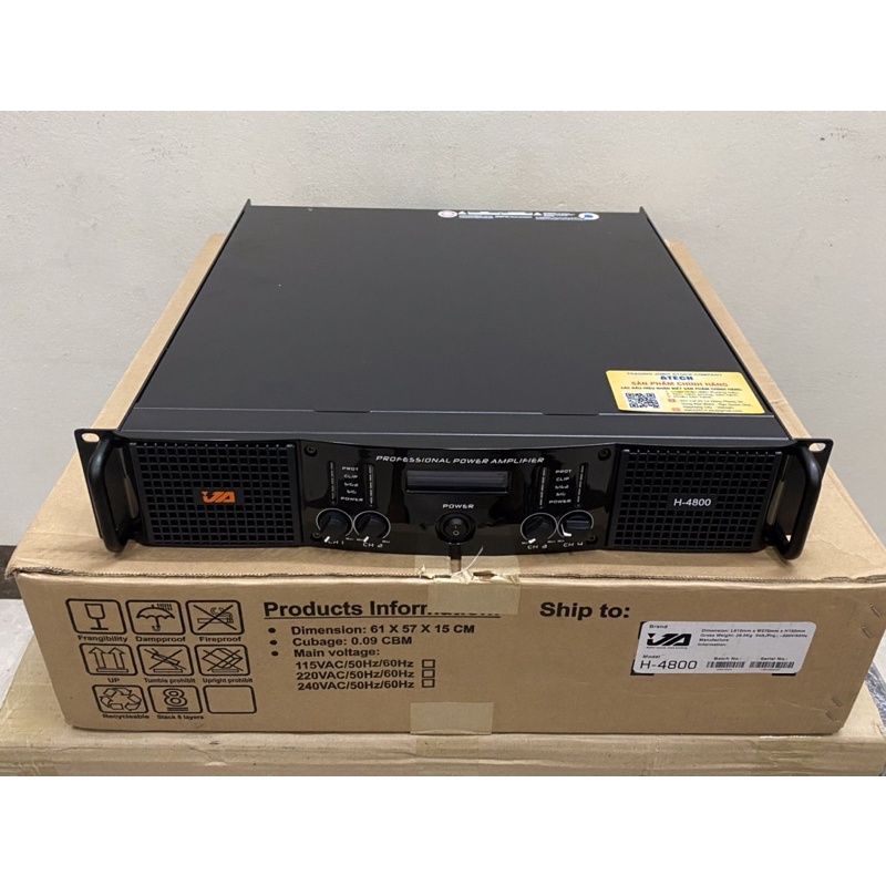 Đẩy công suất JA TD-4008 hàng chính hãng 64 sò 4 kênh