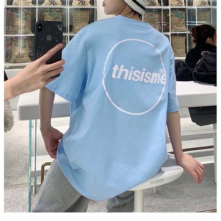 Áo thun phông nam nữ PINK tay lỡ form rộng THISISME Unisex