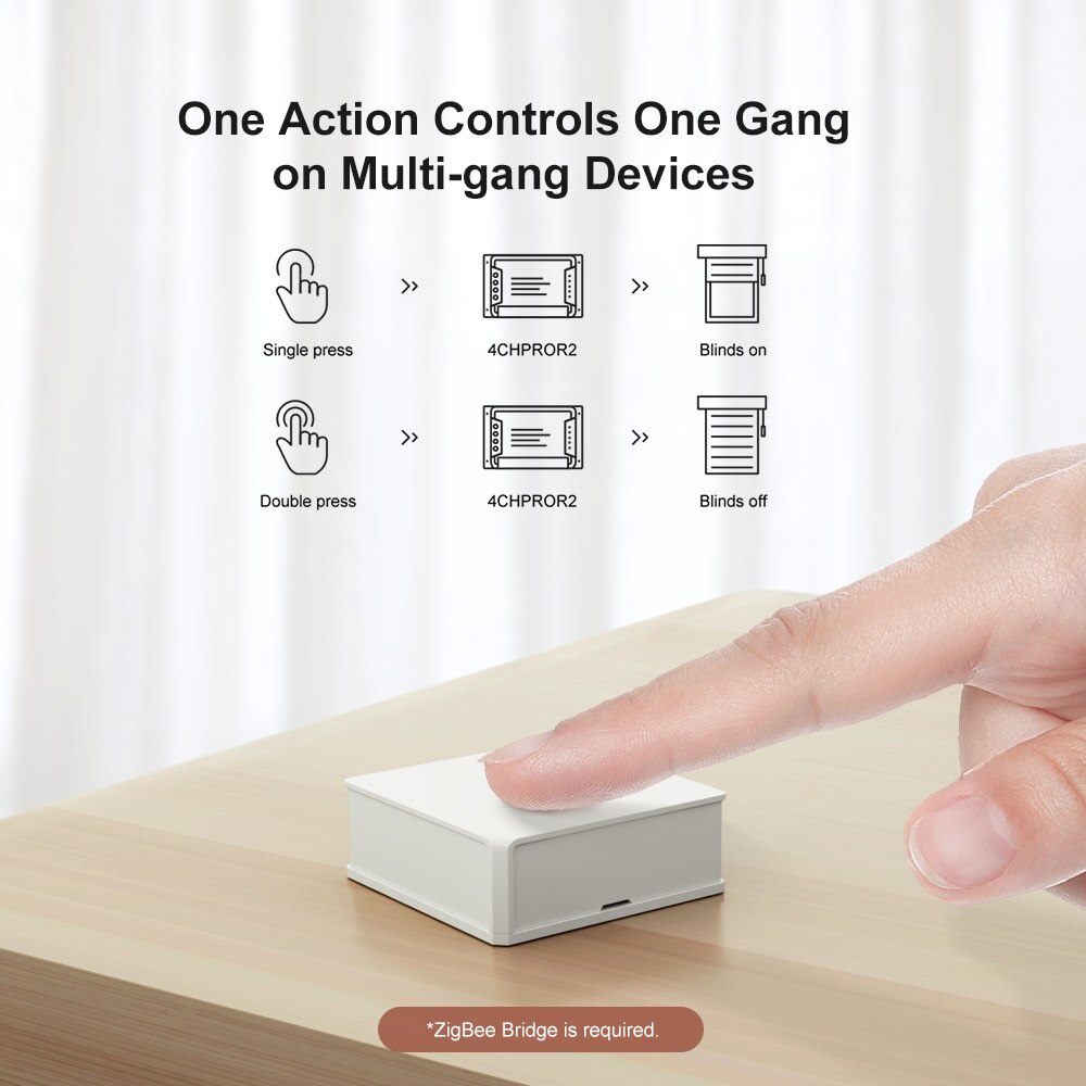 Công Tắc Ngữ Cảnh Dán Tường Sonoff SNZB-01 hỗ trợ HomeAssistant