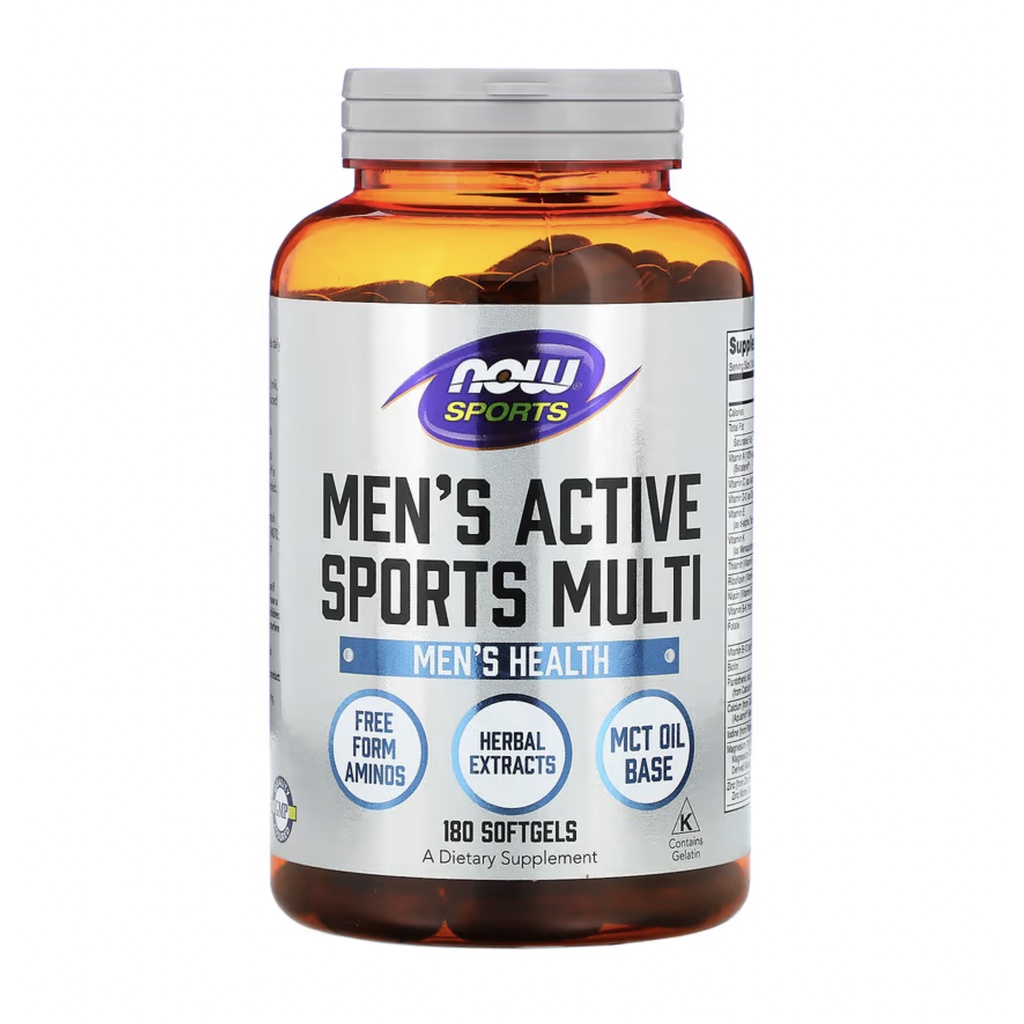 Viên uống Multivitamin cho nam, Now Men's Active Sports Multi nhập khẩu Mỹ tăng sức khoẻ tổng thể, sinh lý