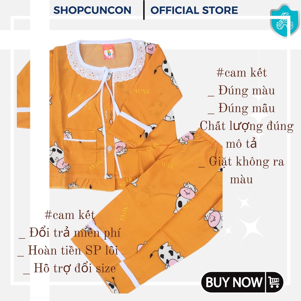 Đồ bộ bé gái sơ sinh Đồ ngủ Pijama bé gái cho bé gái tay dài Đồ mặc nhà dài tay chất lụa cotton mịn SCC0329