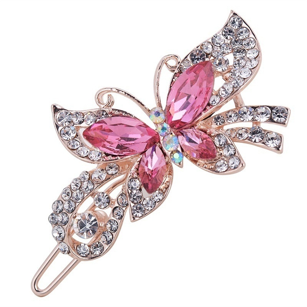 Kẹp Tóc Hình Hoa / Bướm Đính Đá Thời Trang Cho Nữ