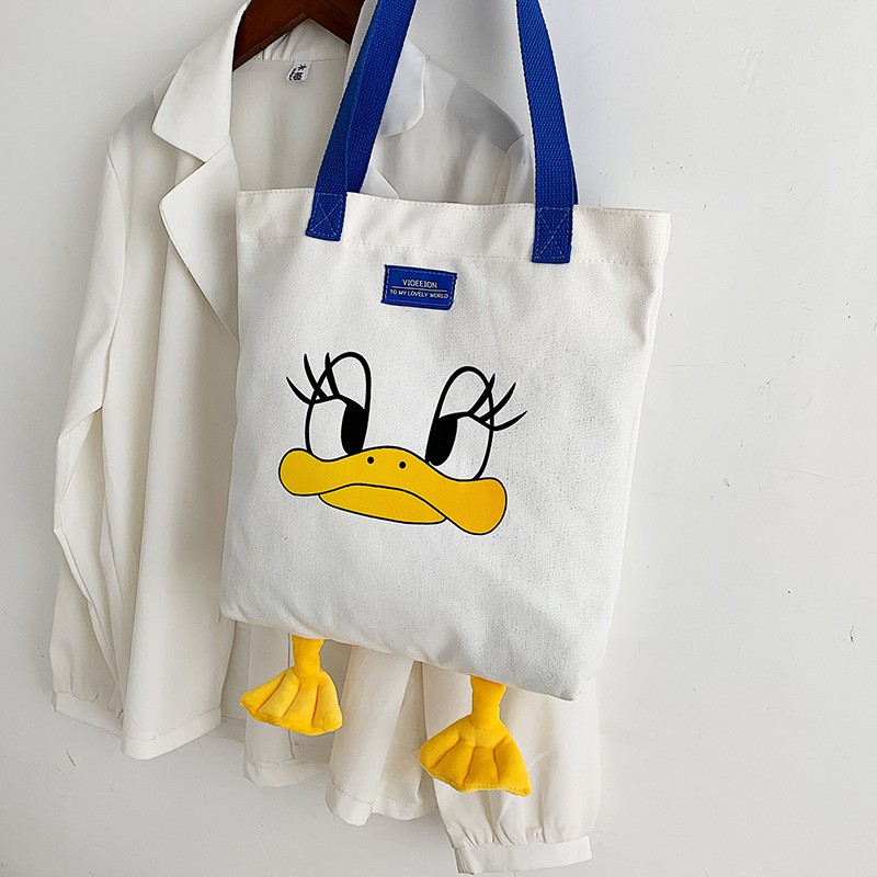 [TSP47]Túi tote Vải canvas mềm Đẹp Cực Hot đựng vừa a4 tặng quà xinh💖❣️[SIÊU XINH]💡🔔📣 Túi vải xinh hình con vịt