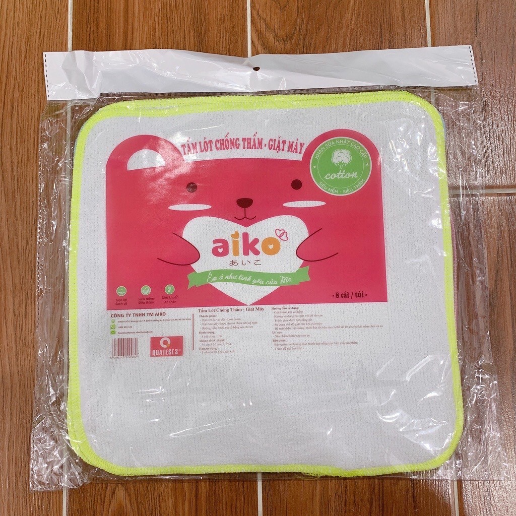 Combo 8 tấm lót chống thấm Aiko giặt máy cho trẻ sơ sinh