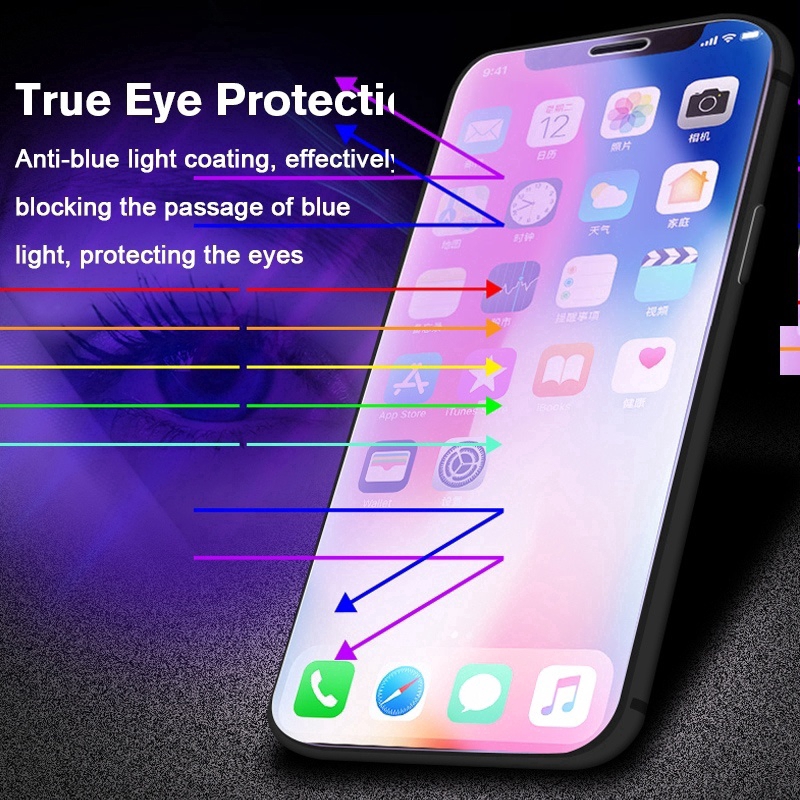 【P & T】 Chống Blue Light Tempered Glass cho iPhone11 / 11Pro / 11 Pro Max Eyes Care Rõ ràng Screen Protector