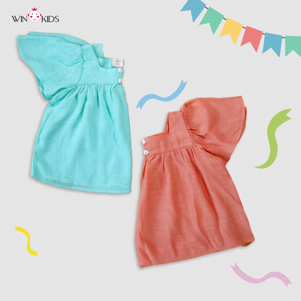 Áo bé gái cánh tiên babydoll vải cotton mềm mại bé từ 11-22kg WINKIDS Thời trang trẻ em