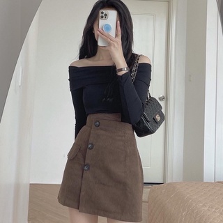 (CÓ SẴN) Áo len tăm mỏng trễ vai