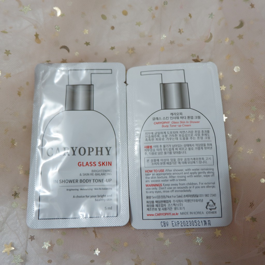 [Mã AFF22MALL30K giảm 30k đơn 99k] Gói 5 ml - Kem dưỡng trắng da Caryophy Glass Skin In Shower Body Tone Up | BigBuy360 - bigbuy360.vn