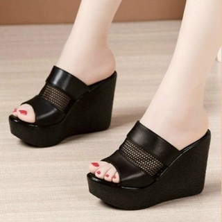 Dép xuồng thời trang phối lưới cao cấp cực xinh mẫu mới 9cm