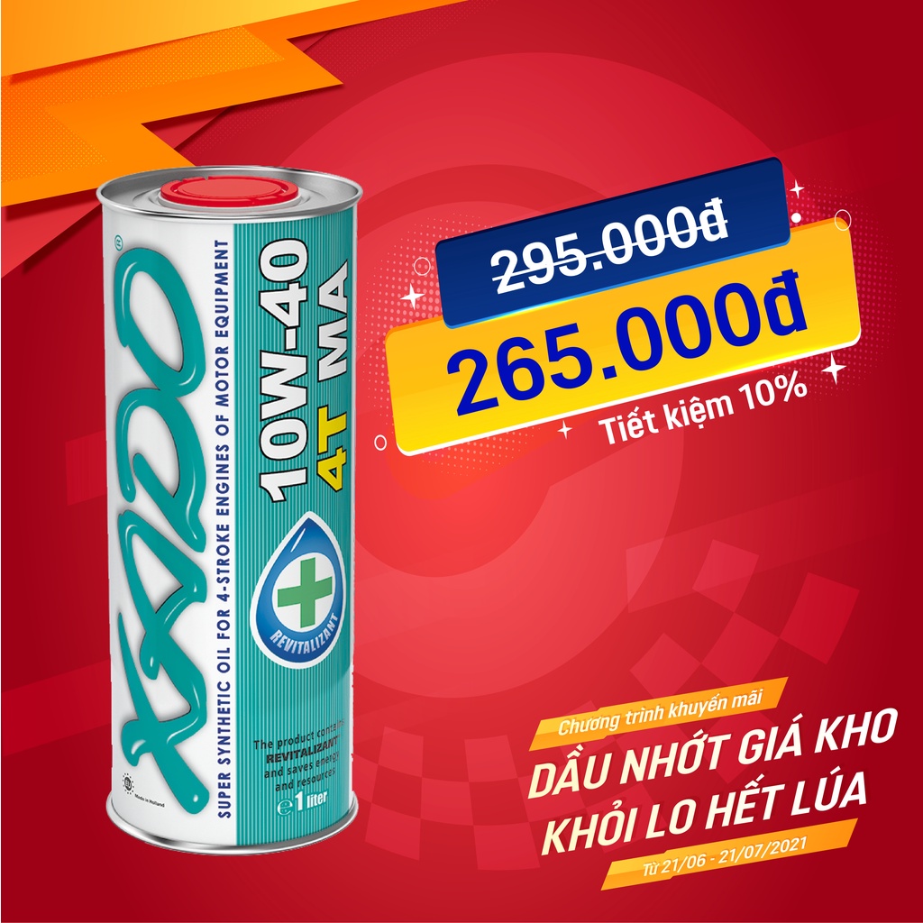 Dầu nhớt XADO ATOMIC OIL 10W40 4T MA