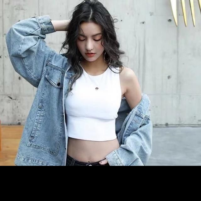 Áo ngực bra cotton mềm mại co giãn 3 lỗ dáng croptop màu đen trắng cam có đệm ngực 013