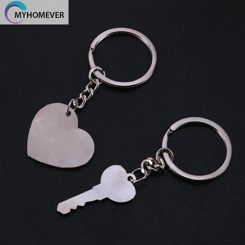 Set 2 Móc Khóa Hợp Kim Kẽm Hình Trái Tim Khắc Chữ I Love You Làm Quà Tặng Valentine