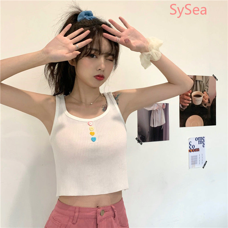 Áo Croptop Dệt Kim Dáng Ôm Thời Trang Mùa Hè Cho Nữ