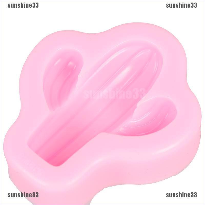 1 Khuôn Làm Bánh Kẹo Socola Hình Cây Xương Rồng Màu Hồng