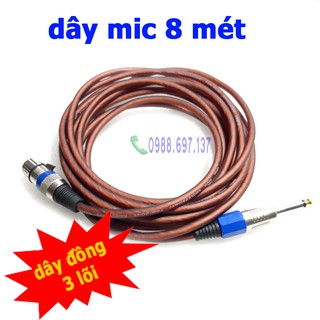Bộ dây micro 8 mét cho micro karaoke - micro có dây 8m