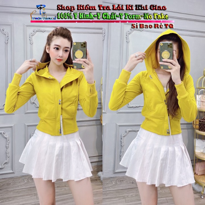 Áo Khoác Nữ Form Lửng Thun Cotton Cao Cấp Có Nón Mẫu Mới Hót 2020-Hàng Có Sẵn | BigBuy360 - bigbuy360.vn