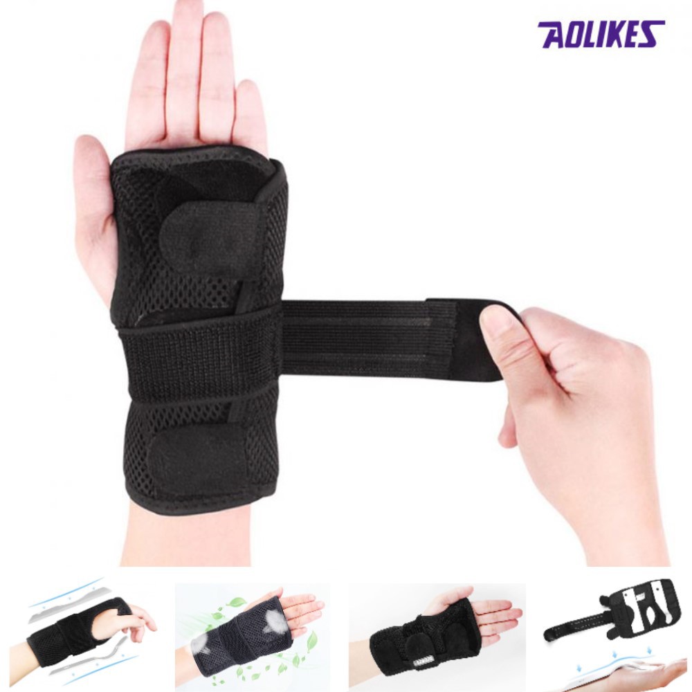 Bán buôn - Aolikes HS 1672 (1 chiếc) Đai cuốn bảo vệ cổ tay, hỗ trợ cổ tay sau chấn thương, hàng chính hãng