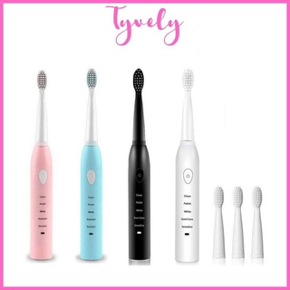 Bàn chải điện electric toothbrush sonic pro đánh răng tự động 5 chế độ bản nâng cấp tặng kèm 5 đầu bàn chải - tyvelyy
