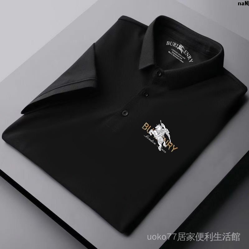 Burberry Áo thun POLOBK cổ bẻ tay ngắn trẻ trung cho nam
