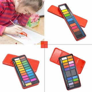 Đồ chơi 12/18/24 Solid Watercolor Paint Set Kids Art Drawing Water Color Pigment