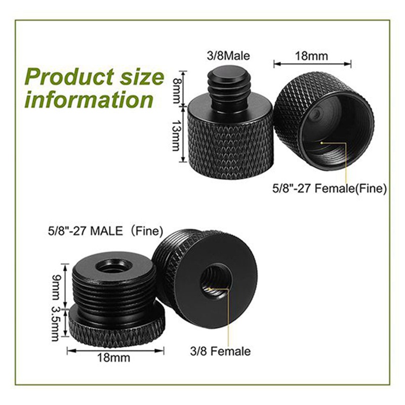 Set 4 Đầu Nối Mic 5 / 8 Female Sang 3 / 8 Male Và 3 / 8 Female Sang 5 / 8 Male Cho Giá Đỡ Micro