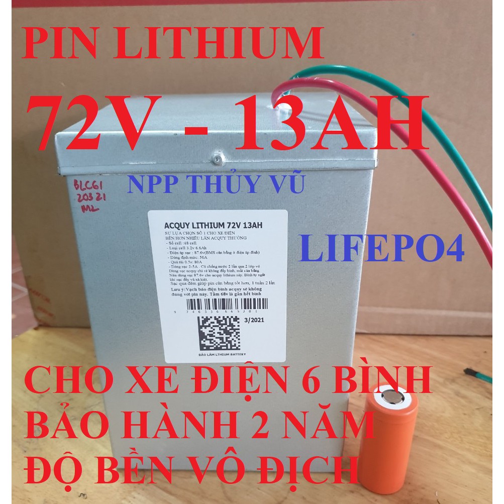 Ắc quy Pin LITHIUM 72V 13AH cho xe điện - Ắc quy xe điện