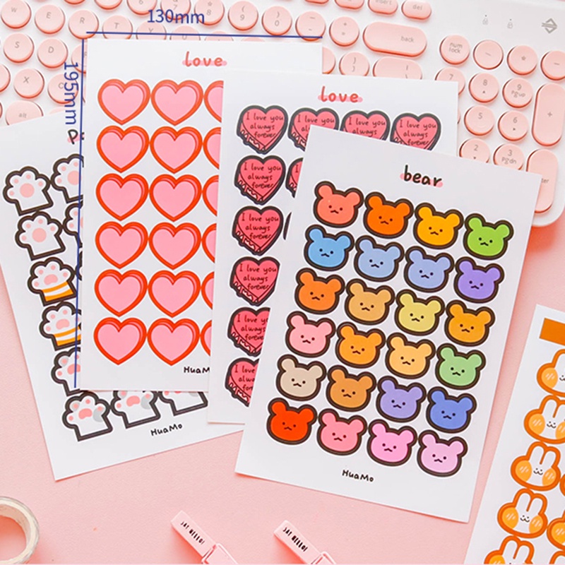 Set 24 Sticker Dán Hình Chân Mèo, Thỏ Dễ Thương Trang Trí Phụ Kiện, Sổ Tay