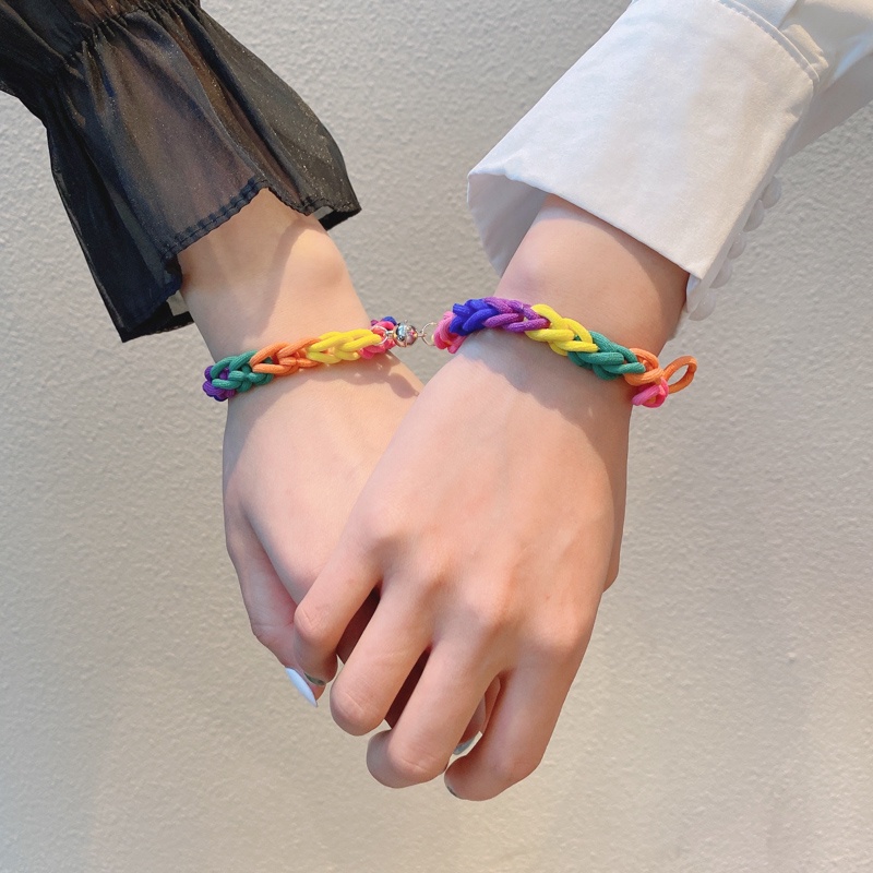 Bộ 2 Vòng Tay Nam Châm Hình Gấu/Thỏ Dễ Thương Cho Cặp Đôi