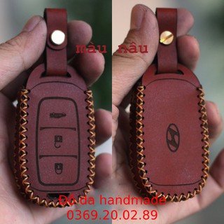 Bao da chìa khóa Hyundai Accent, Kona, Santafe da bò thật