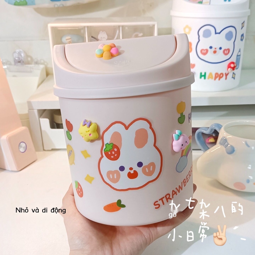 Thùng rác mini để bàn phòng ngủ, bàn học sinh thùng đựng đồ nhỏ