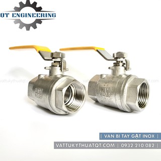 Van Bi Inox 304 (Tay Gạt Nối Ren ) | DN50 (Phi 60mm) [VATTUKYTHUATQT.COM]