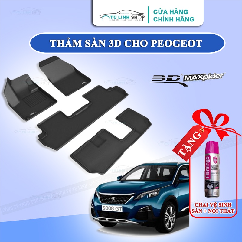 Thảm lót sàn PEUGEOT 5008 bằng khuôn đúc hãng 3D MAXpider KAGU, Chất liệu XPE an toàn không độc hại