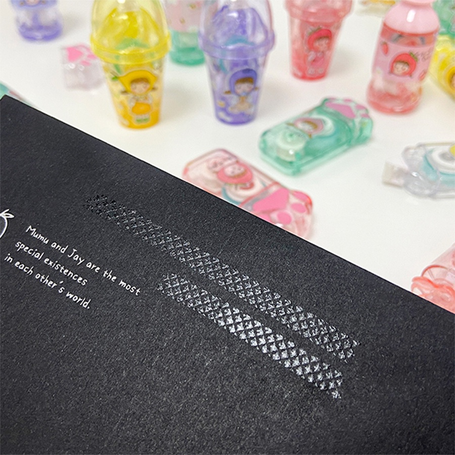 Cuộn Băng Keo Hai Mặt 5mm x5m In Chữ Letit Dễ Thương Trang Trí Sổ Tay DIY