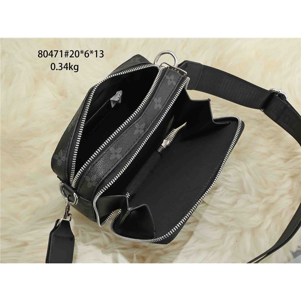 LV_Túi Đeo Chéo Da Hai Lớp 20cm Thời Trang Cho Nam Nữ