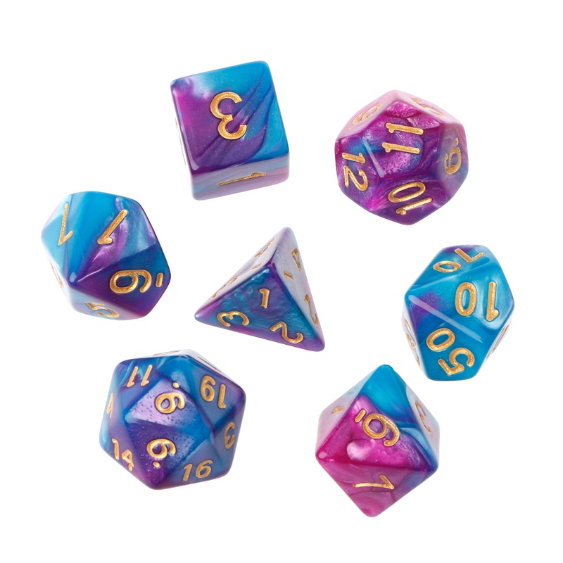 Set 7 xúc xắc đa diện phong cách D4-D20 chất lượng cao