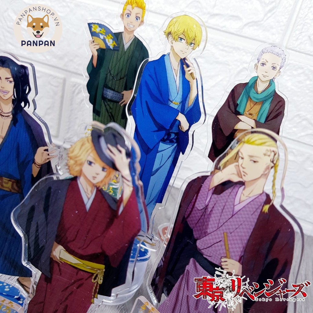 Mô Hình Standee acrylic Anime Tokyo Revengers Yukata kèm bảng tên - 6 nhân vật (15cm)