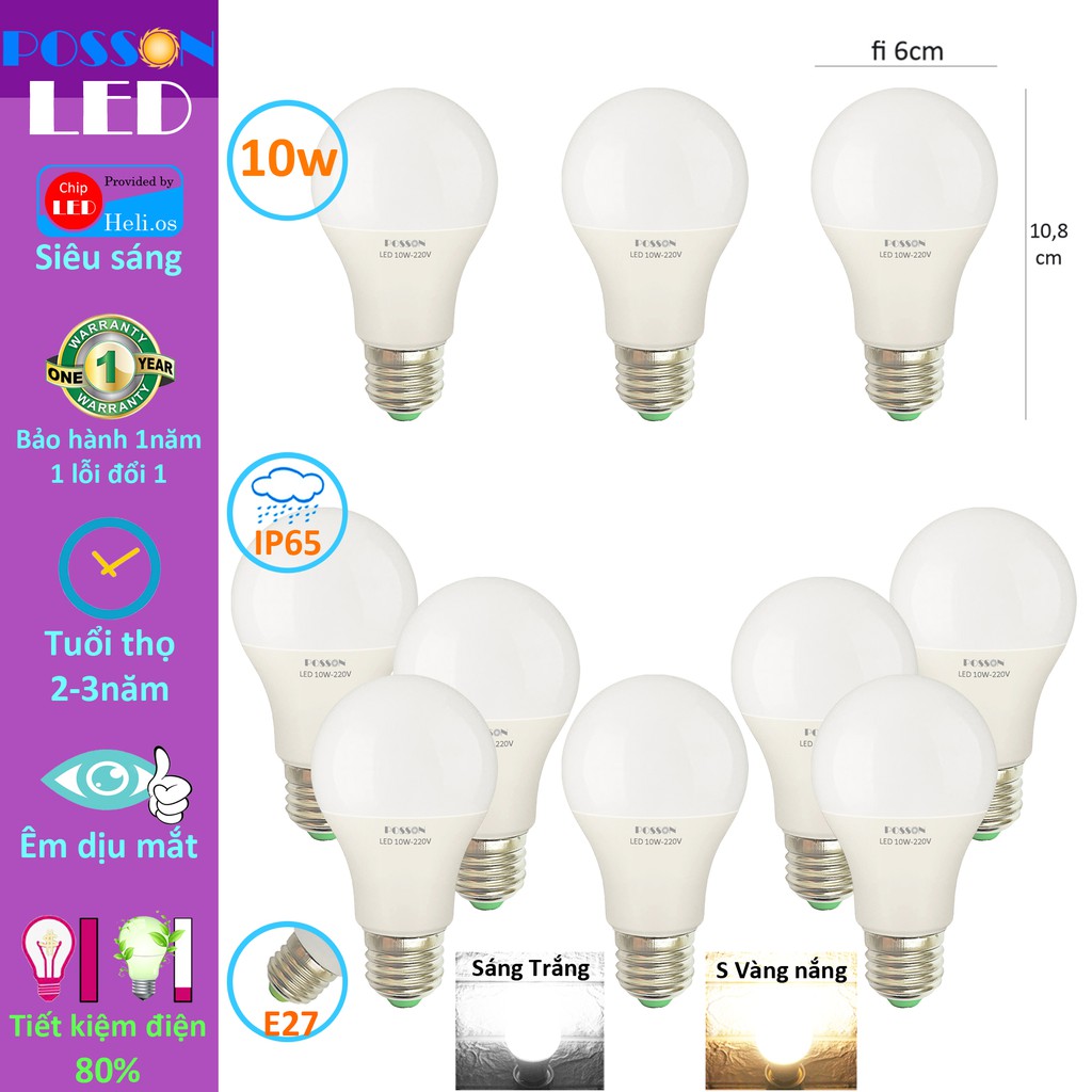 BÓNG ĐÈN LED POSSON LB-H9-9G
