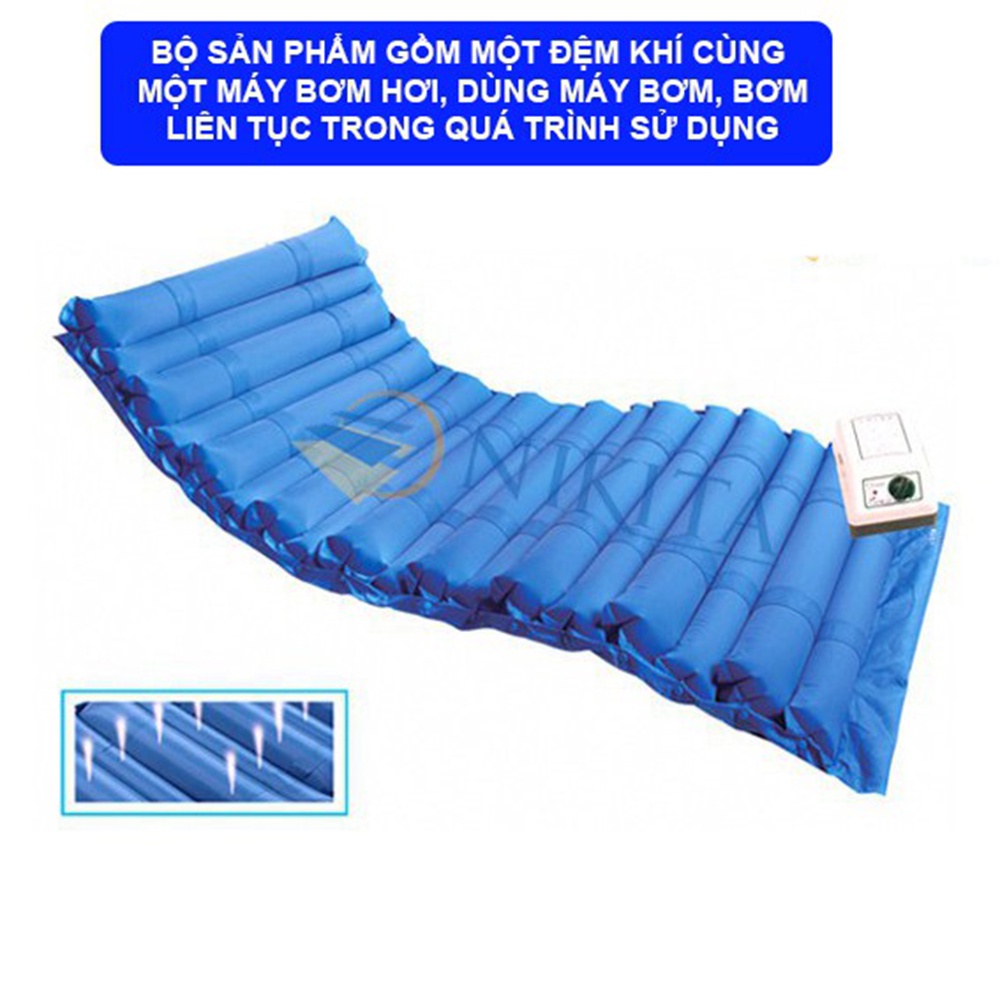 Đệm khí chông loét, Dùng trong chăm sóc y tế, luồn hơi lưu thông liên tục, Chống ủ nóng - Bảo hành chính hãng 12T